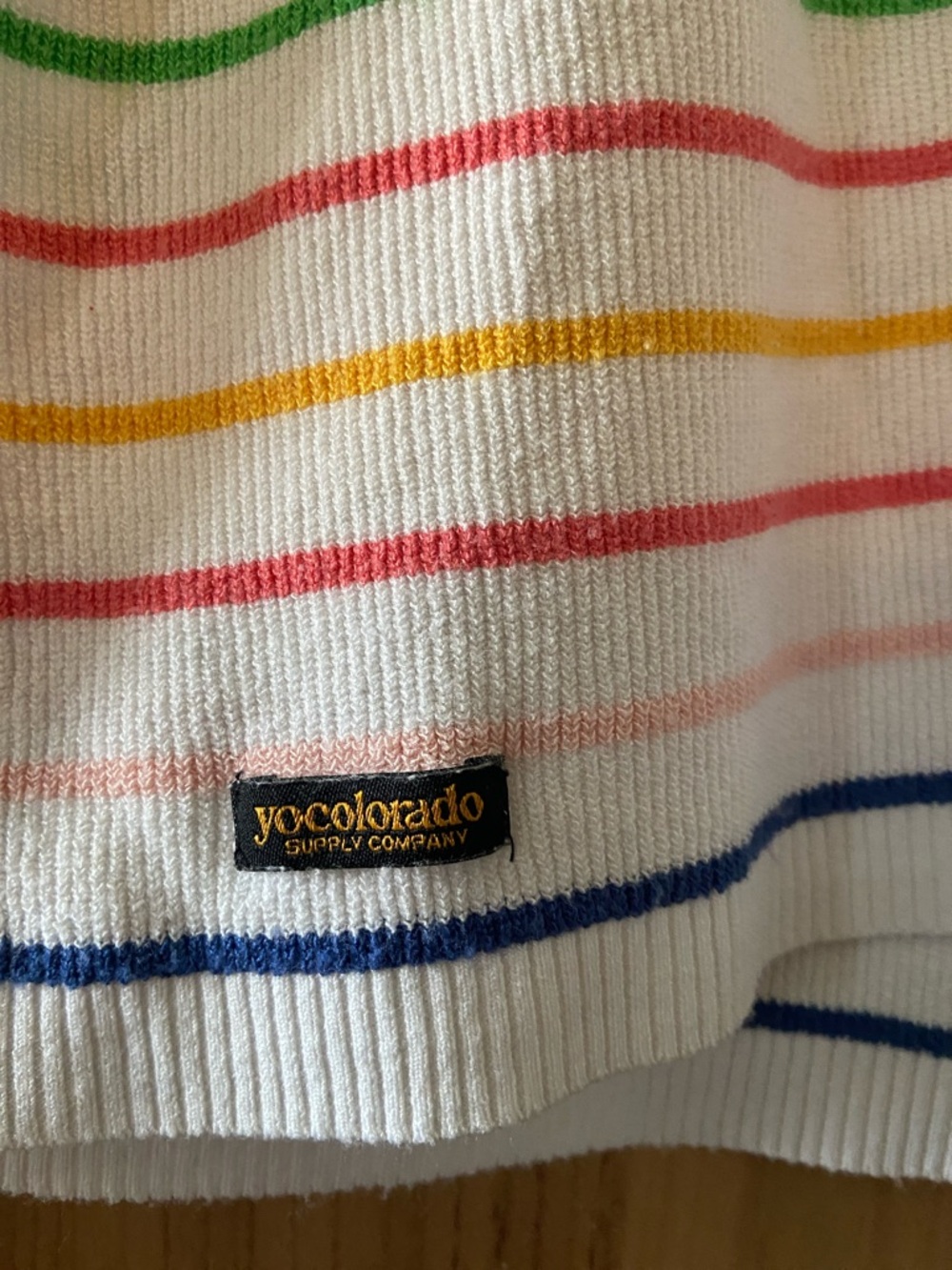 Yo Colorado Pastel Striped White Tank Top L GUC